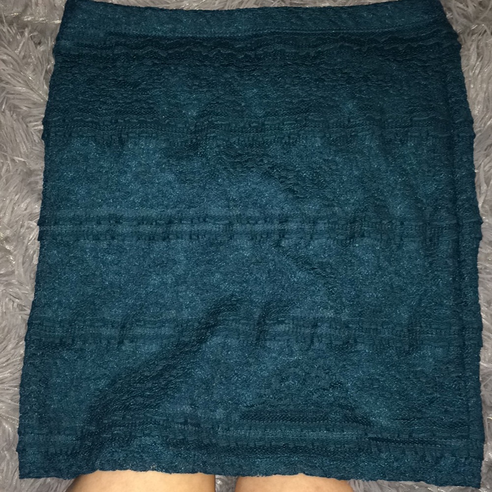 Turquoise tight skirt